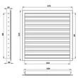 Kép 5/5 - Alumínium szellőzőrács fix zsaluval 350x100 mm
