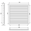 Kép 5/5 - Alumínium szellőzőrács fix zsaluval 350x150 mm