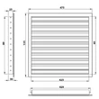 Kép 5/5 - Alumínium szellőzőrács fix zsaluval 450x100 mm