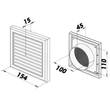 Kép 3/3 - Műanyag barna szellőzőrács csőcsonkkal 100 mm