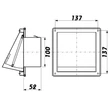 Kép 3/5 - Fém szellőzőrács esővédő előlappal, csőcsonkkal 100 mm