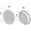 Kép 3/3 - Fém szellőzőrács rovarhálóval 125 mm