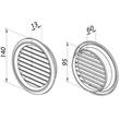 Kép 3/3 - Fém szellőzőrács rovarhálóval 100 mm