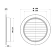 Kép 4/4 - Fém szellőzőrács rovarhálóval 125 mm