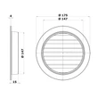 Kép 4/4 - Fém szellőzőrács rovarhálóval 150 mm