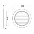 Kép 4/4 - Fém szellőzőrács rovarhálóval 200 mm