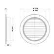 Kép 4/4 - Fém szellőzőrács rovarhálóval 250 mm