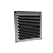 Kép 1/2 - Ezüst fém szellőzőrács rovarhálóval 150x150 mm
