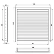 Kép 8/8 - Alumínium szellőzőrács fix zsaluval 100 X 100 mm