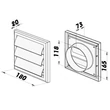 Kép 4/4 - Rozsdamentes acél gravitációs zsalus szellőzőrács GM 125 RFN