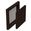 Kép 2/4 - Műanyag barna szellőzőrács rovarhálóval 154x154 mm
