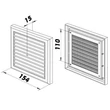 Kép 4/4 - Műanyag barna szellőzőrács rovarhálóval 154x154 mm
