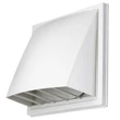Kép 1/6 - Műanyag szellőzőrács esővédő előlappal csőcsonkkal 150x150 mm/110x55 mm