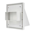Kép 2/6 - Műanyag szellőzőrács esővédő előlappal csőcsonkkal 150x150 mm/110x55 mm