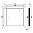 Kép 4/6 - Gipszkarton betétes szerelőajtó 600x600 mm