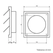 Kép 4/4 - Gravitációs zsalus szellőzőrács GM 100 RFN