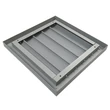 Kép 6/6 - Fém szellőzőrács gravitációs zsaluval, karima nélkül 485x485 mm, szürke
