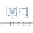Kép 2/2 - Cata UC-10 Timer Silver ventilátor utószellőztető funkcióval, pillangószeleppel