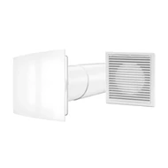 Fürdőszoba ventilátor időzítővel és páraérzékelővel, külső ráccsal, szett oldalfalra 100 mm