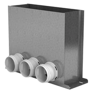 Fém légrácsfogadó 300x100mm, 3x63 mm csatlakozóval