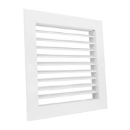 fém szellőzőrács szabályozható zsaluval 300x300 mm, fehér