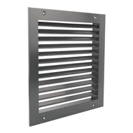 fém szellőzőrács szabályozható zsaluval 350x350 mm, szürke