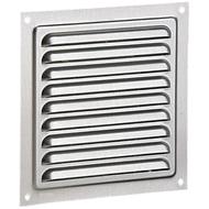 Ezüst fém szellőzőrács rovarhálóval 250x250 mm