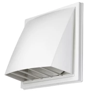 Műanyag szellőzőrács esővédő előlappal csőcsonkkal 150x150 mm/110x55 mm