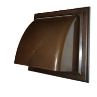 MŰANYAG SZELLŐZŐRÁCS ESŐVÉDŐ ELŐLAPPAL, CSŐCSONKKAL 150 MM BARNA