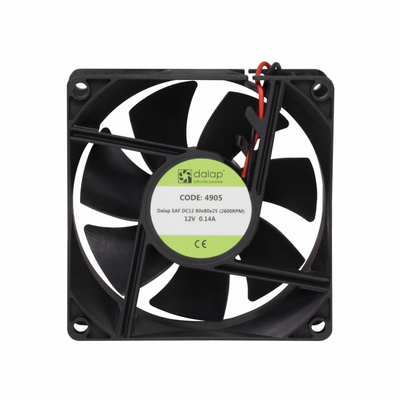 Műszerventilátor SAF-12V DC - 12V/80x80x25 (2600 rpm)