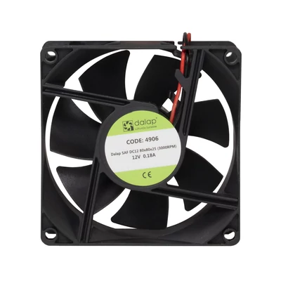 Műszerventilátor SAF-12V DC - 12V/80x80x25 (3000 rpm)