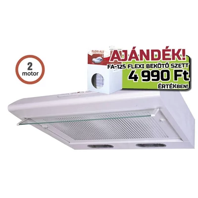Davoline - Páraelszívó Olympia 260 LUX WH fehér (2 motoros) + FA125/3 bekötő szettel