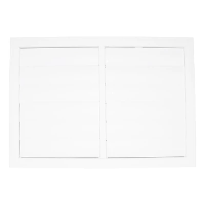 Műanyag szellőzőrács gravitációs zsaluval 603x424 mm