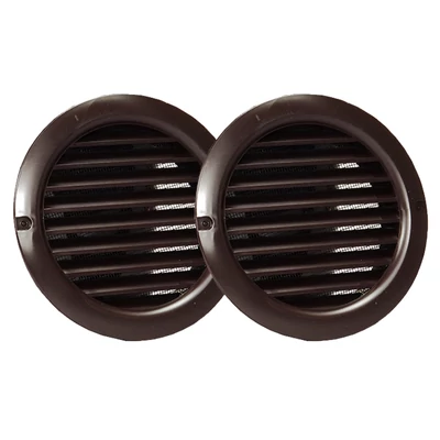 Műanyag barna szellőzőrács rovarhálóval 80mm/ 2db