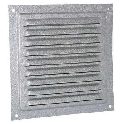 Horganyzott fém szellőzőrács rovarhálóval 125x125 mm