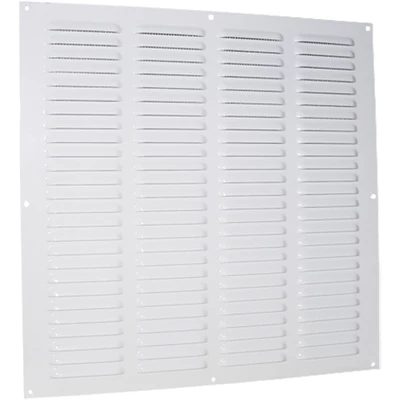 Fém szellőzőrács karima nélkül, fix zsaluval 500x500 mm, fehér