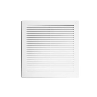 Műanyag szellőzőrács rovarhálóval 250x250 mm