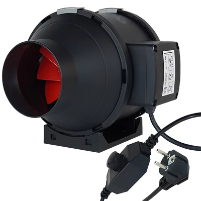 Műanyag axiális csőventilátor fordulatszám szabályozóval Ø 100 mm