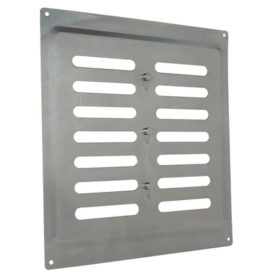 Rozsdamentes acélból készült szellőzőrács mechanikus szabályozással 260x90 mm